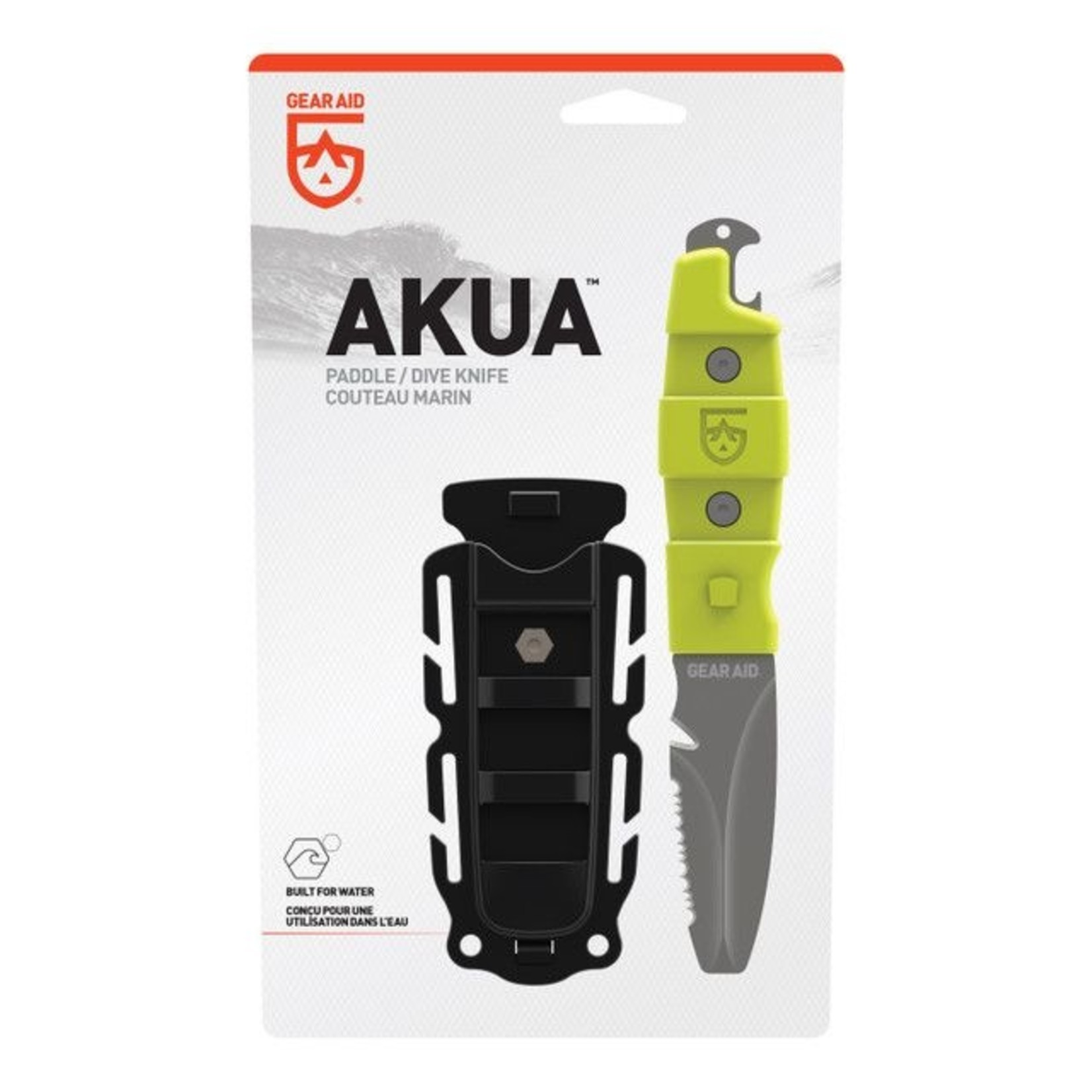 GEAR AID COUTEAU JAUNE AKUA À POINTE PLATE