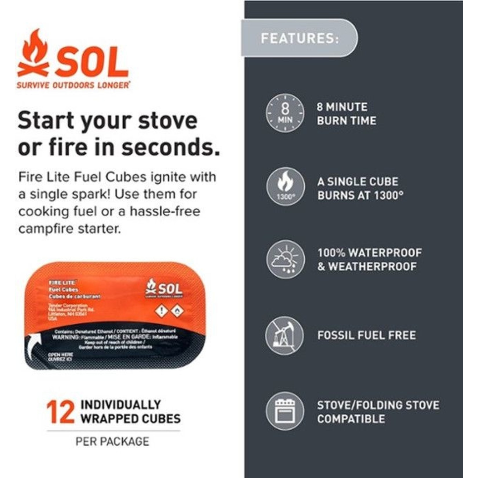 SURVIVE OUTDOORS LONGER CUBES DE COMBUSTION - SURVIVE OUTDOORS LONGER