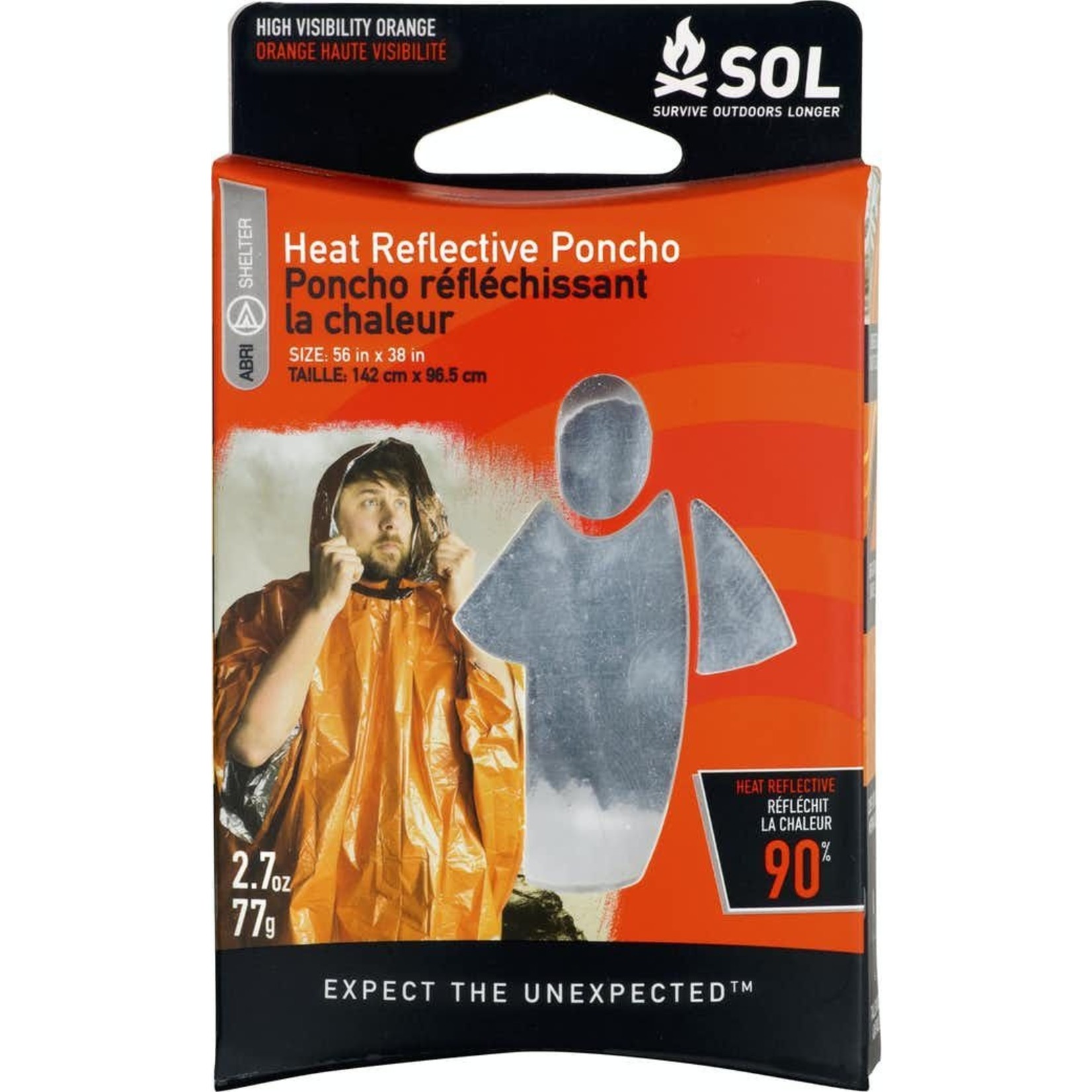 SURVIVE OUTDOORS LONGER PONCHO RÉFLÉCHISSANT LA CHALEUR - SURVIVE OUTDOORS LONGER