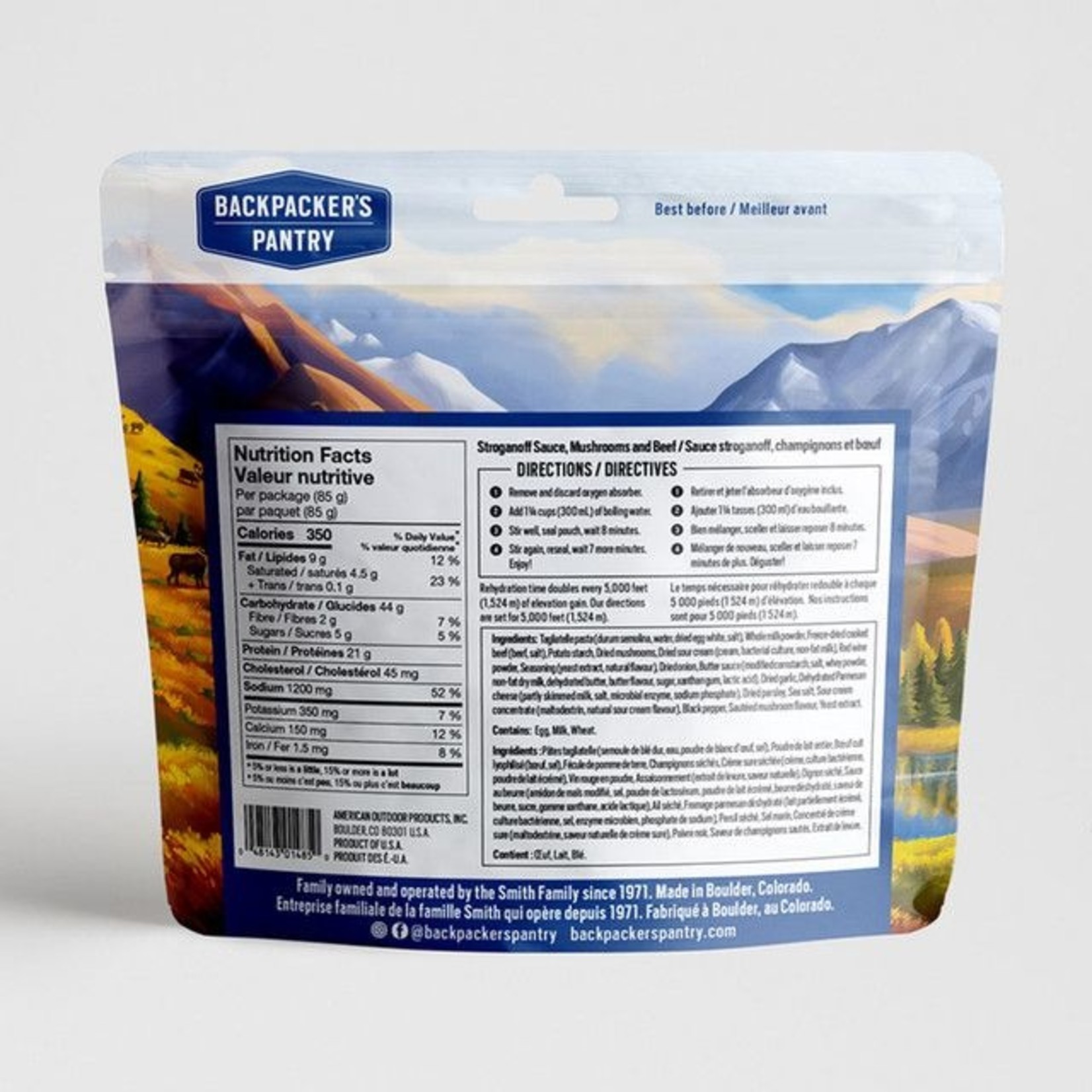 BACKPACKERS PANTRY SAUCE STROGANOFF, CHAMPIGNONS ET BOEUF - 1 PORTION - BACKPACKERS PANTRY