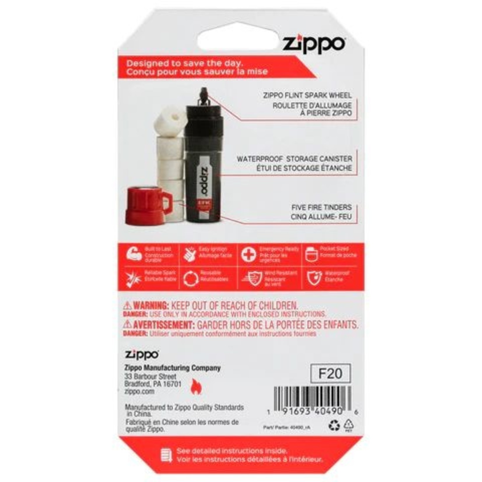ZIPPO KIT ALLUME-FEU D'URGENCE ZIPPO
