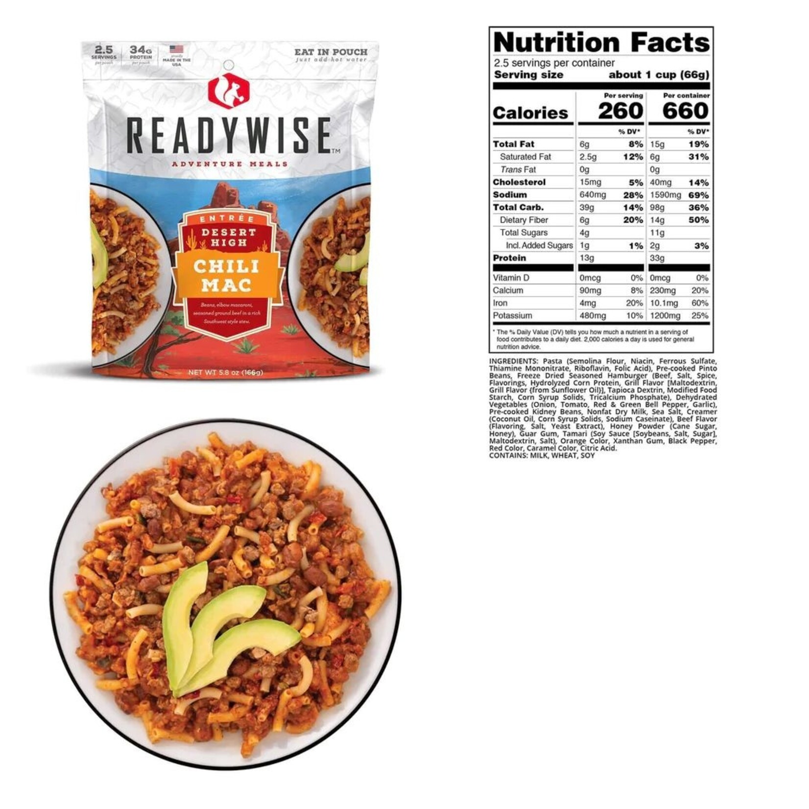 READYWISE CHILI AU MACARONI AVEC BOEUF READYWISE