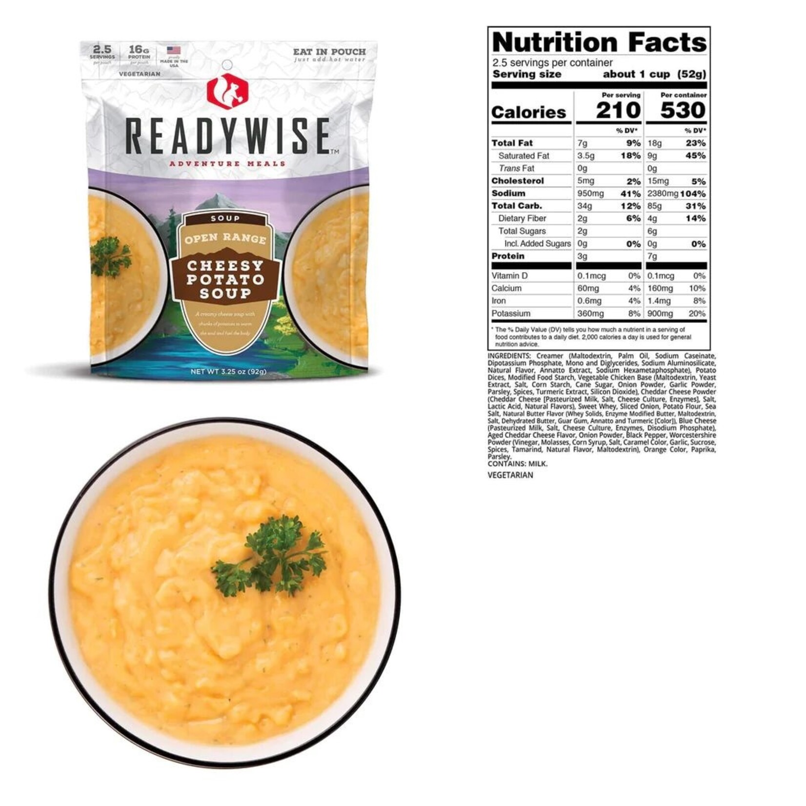 READYWISE SOUPE AUX POMMES DE TERRE ET FROMAGE READYWISE