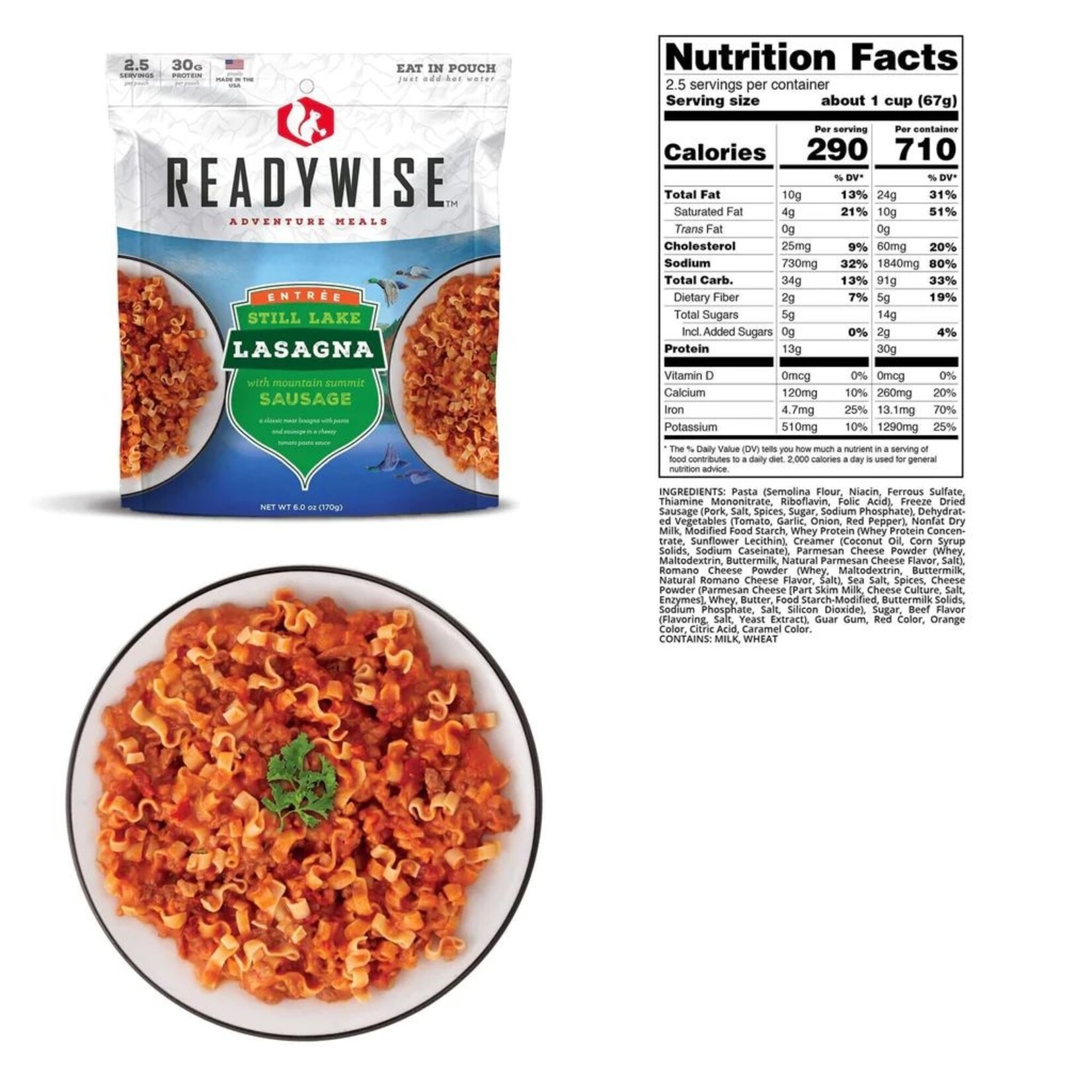 READYWISE LASAGNE AVEC SAUCISSES READYWISE
