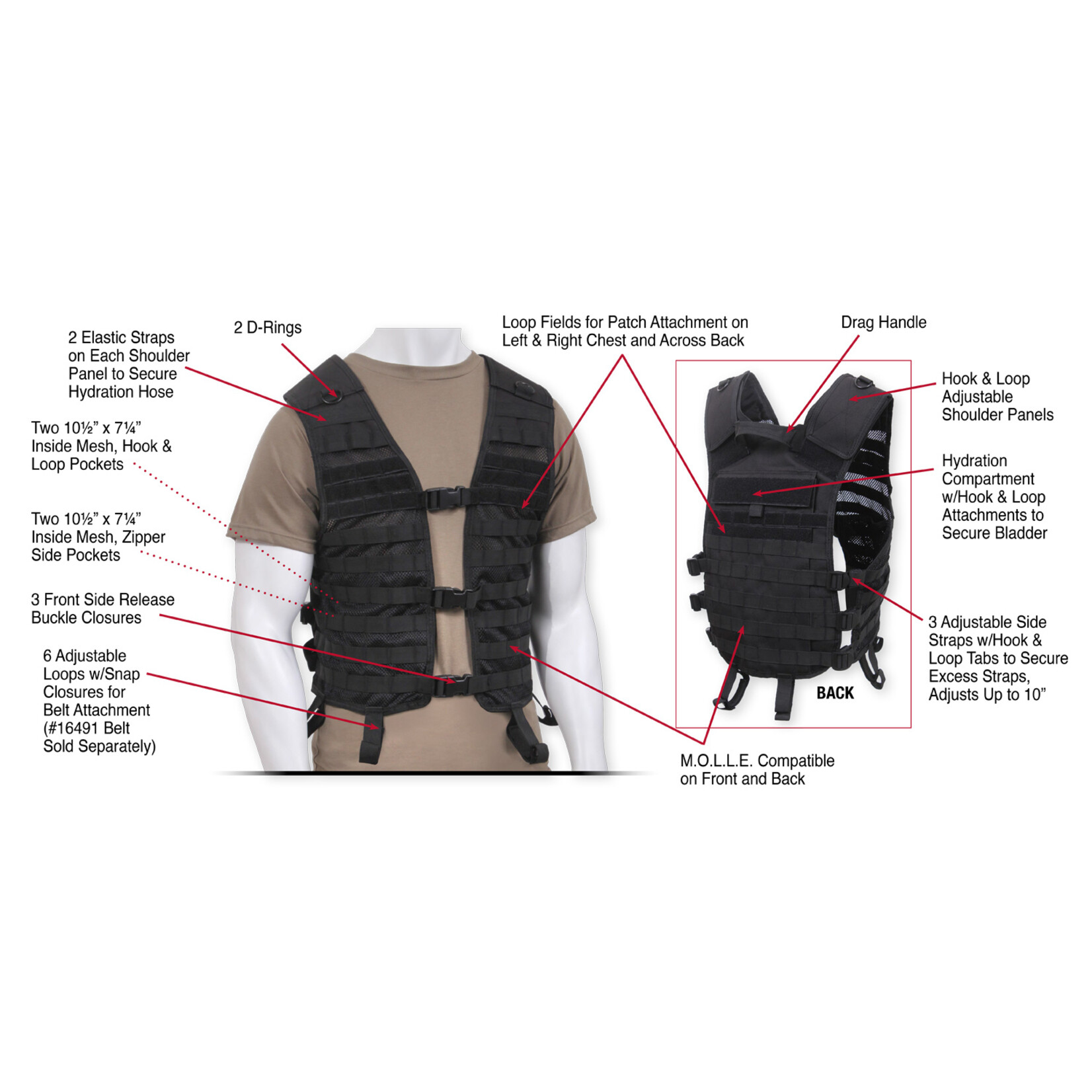 ROTHCO VESTE UTILITAIRE M.OL.L.E NOIRE
