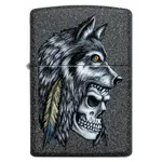 ZIPPO ZIPPO CRÂNE AVEC TÊTE DE LOUP ET PLUMES