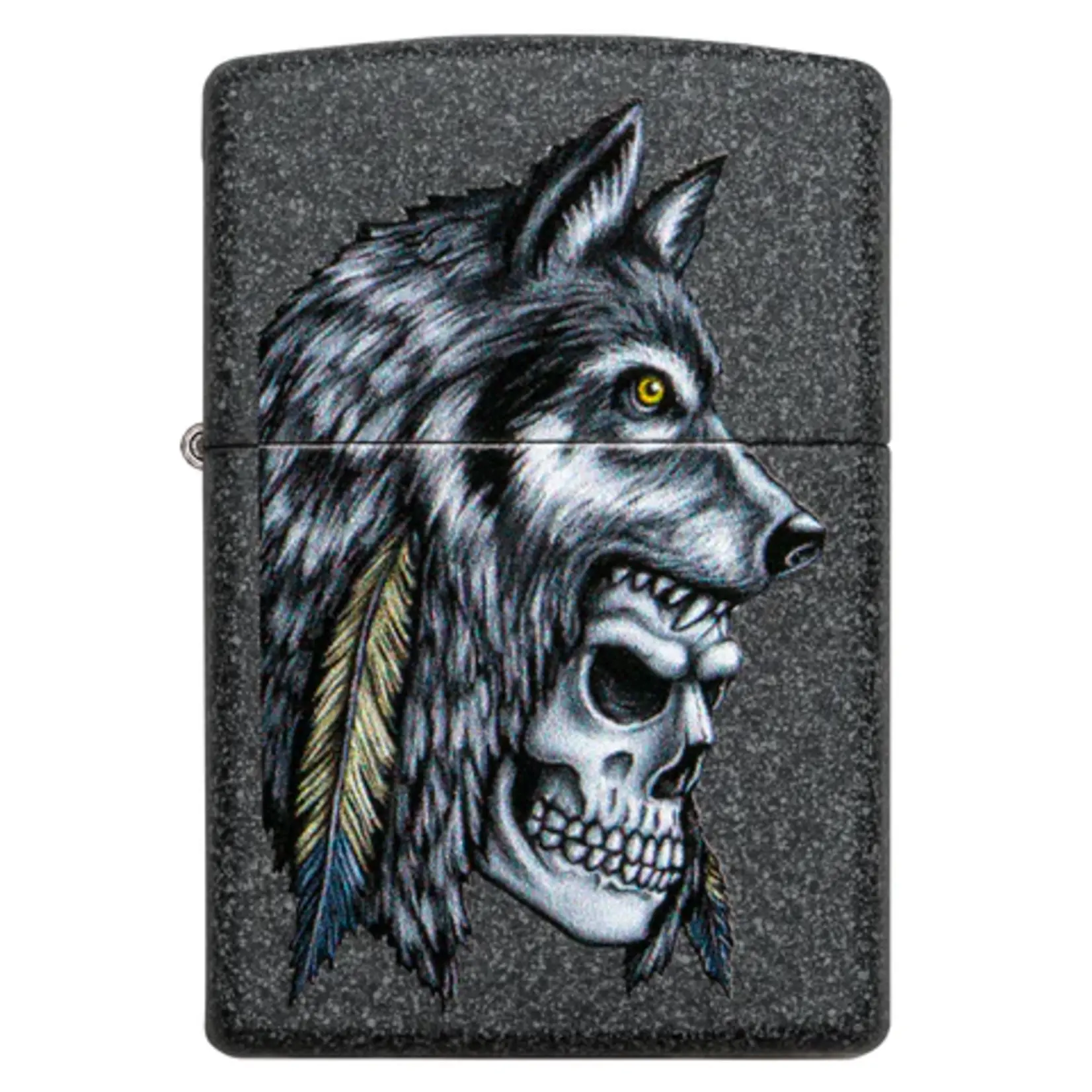 ZIPPO ZIPPO CRÂNE AVEC TÊTE DE LOUP ET PLUMES