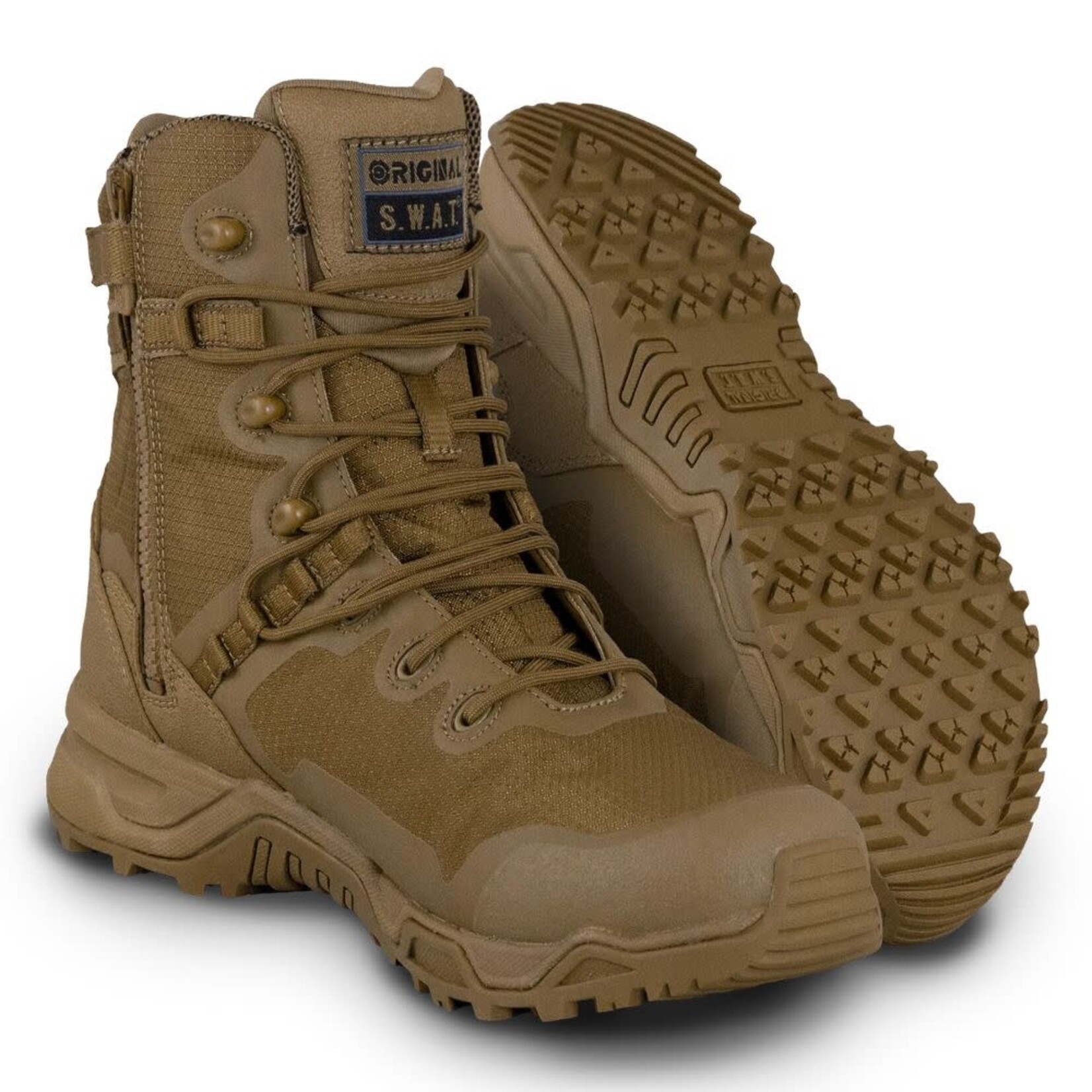 ORIGINAL SWAT BOTTES ORIGINAL SWAT ALPHA FURY 8”  COYOTE  AVEC FERMETURE ÉCLAIR