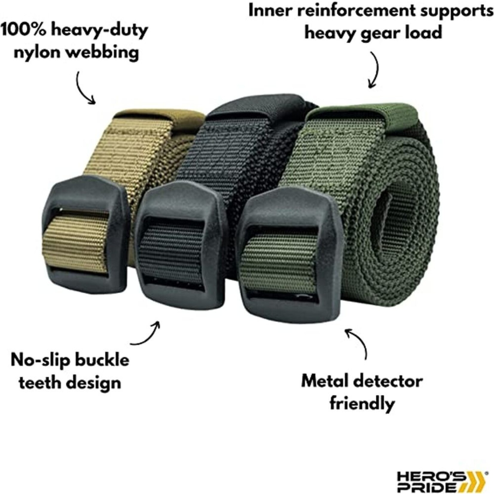 HERO'S PRIDE CEINTURE TACTIQUE EDC 1.5 POUCES