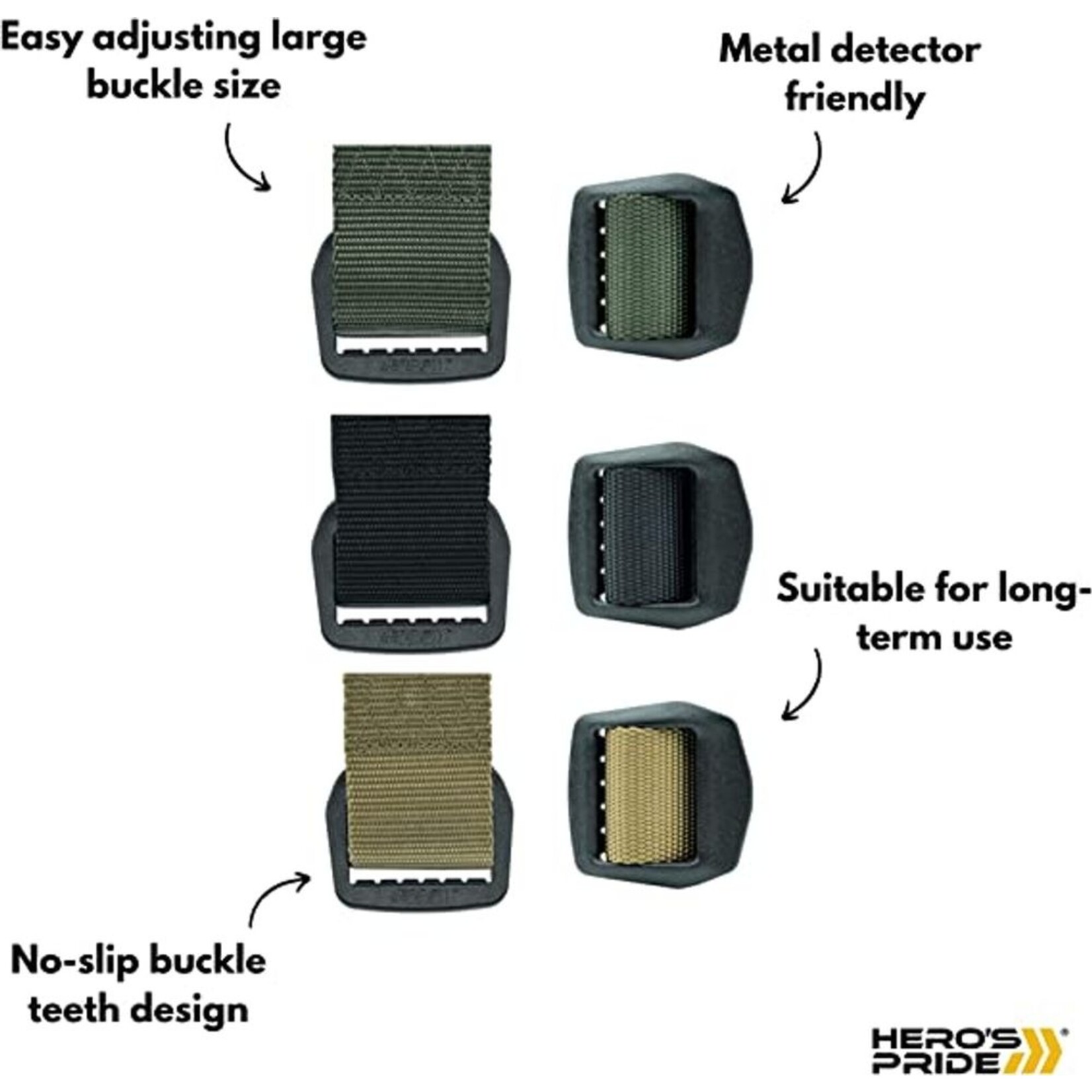 HERO'S PRIDE CEINTURE TACTIQUE EDC 1.5 POUCES