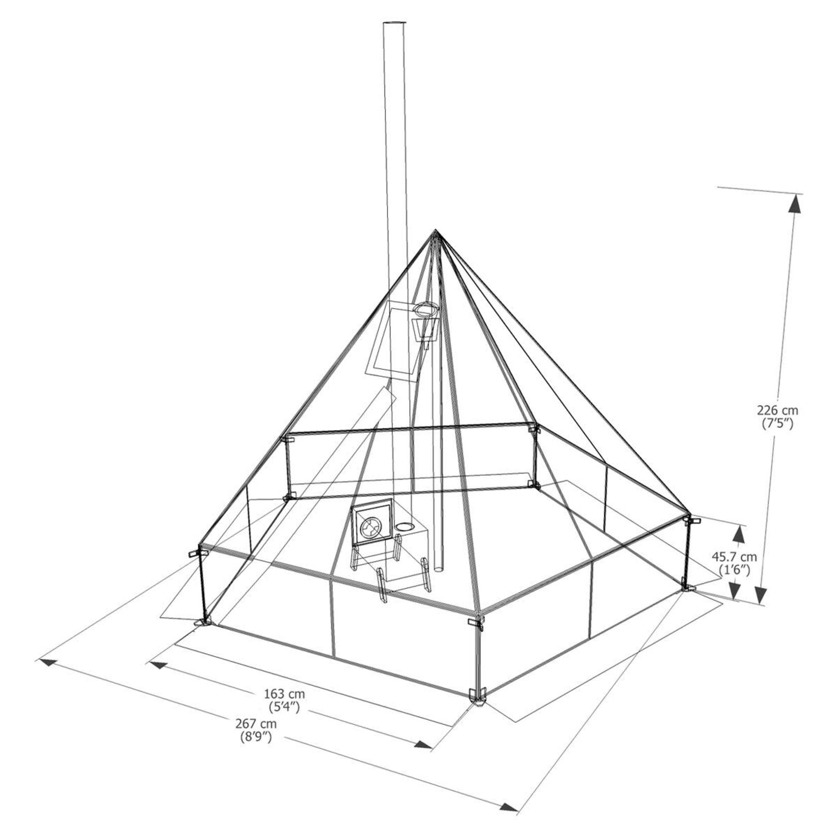 ESKER TENTE POUR TEMPS FROID ESKER ARCTIQUE FOX  9X9
