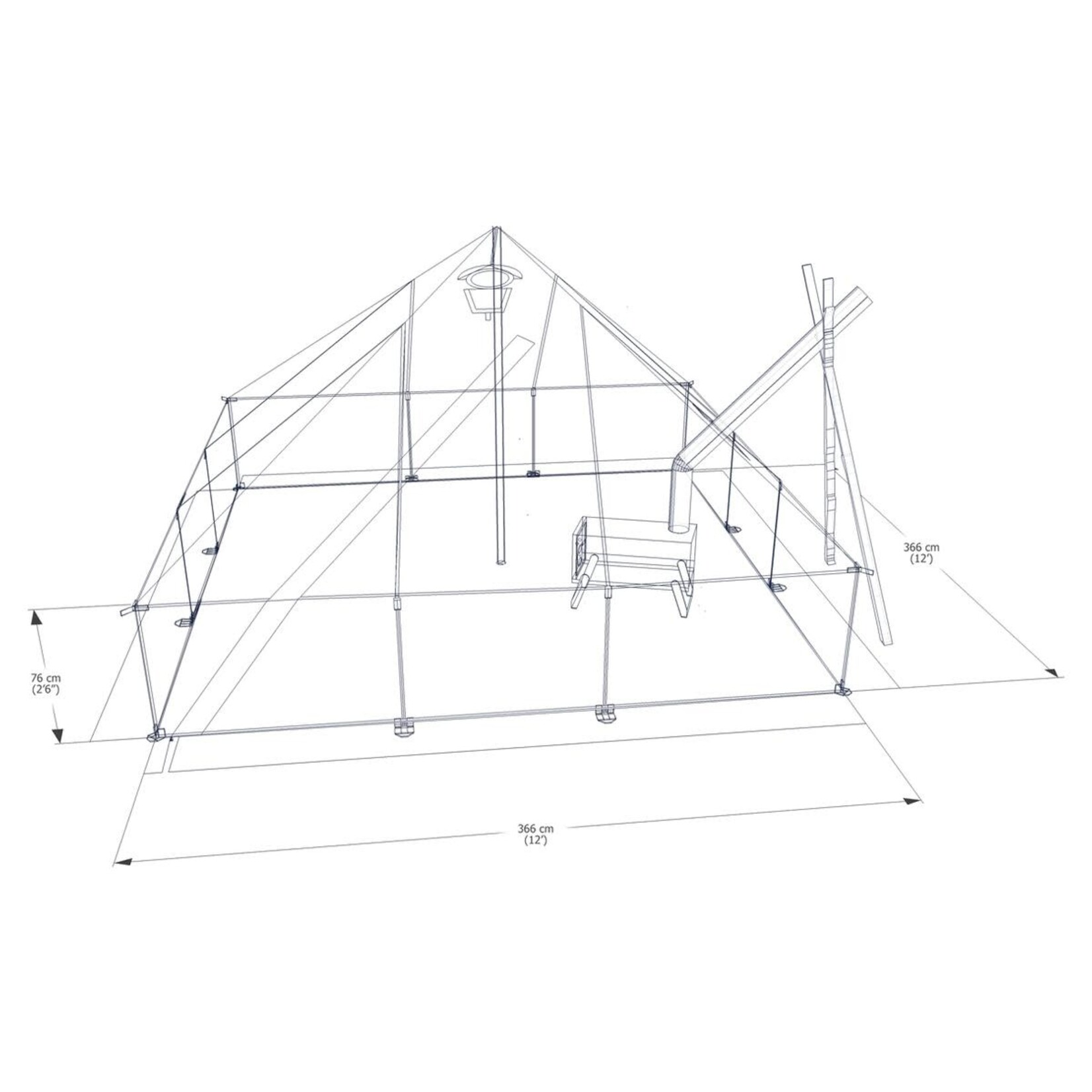 ESKER TENTE POUR TEMPS FROID ESKER CLASSIC 2 12X12