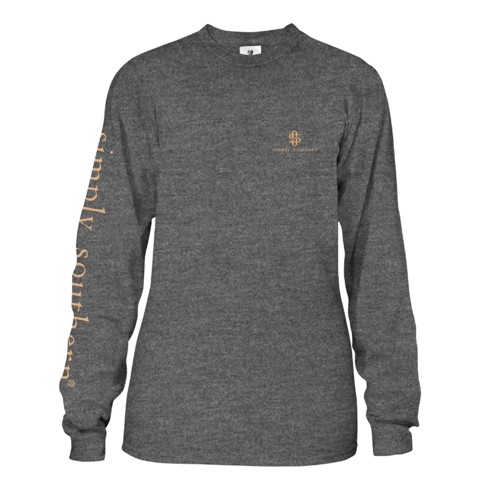 Simply Southern YOUTH LS FEATHER Charcoal Heather