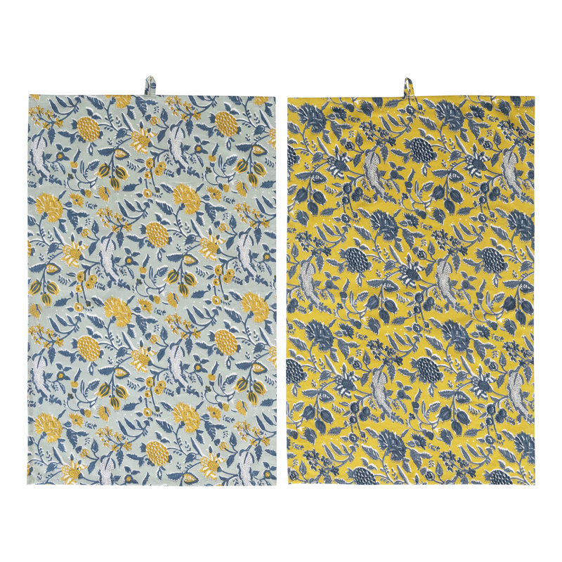 Cotton Tea Towels w/ Floral Pattern, multi 28"L x 18"W