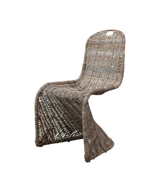 Handwoven Ratten & Metal Chair, Natural