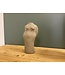 Olive Vase with White Paint Woman Figure