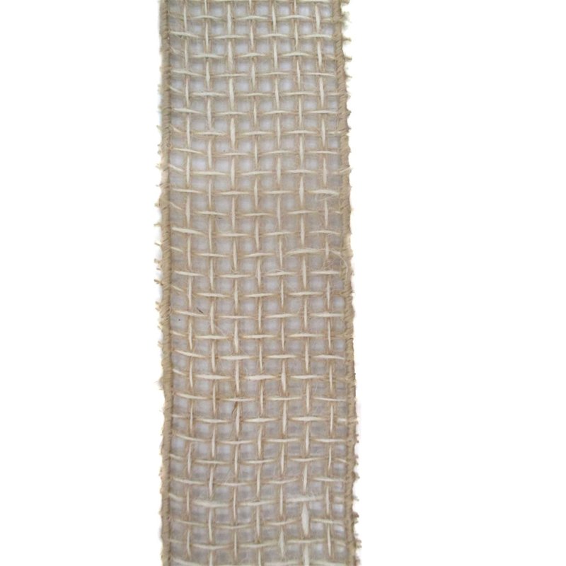 WIRED NATURAL JUTE LOOSE WEAVE BURLAP 2.5" X 10YD