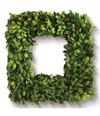 Wreaths  16" SF boxwood Preserved Square