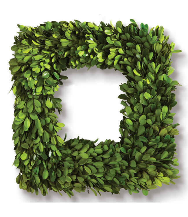 Wreaths  16" SF boxwood Artificial Square