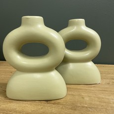 Stoneware Taper Holder, 2 Colors