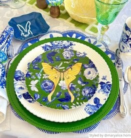 The Plant Shoppe Placemat Pad LG, Blue Pinwheel scalloped