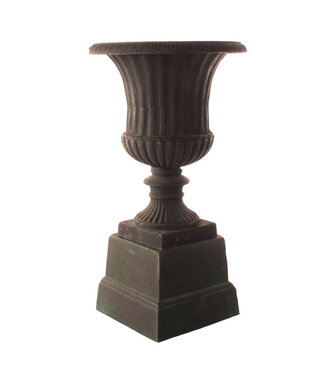 The Plant Shoppe Fluted Urn with Pedestal green, extra large container
