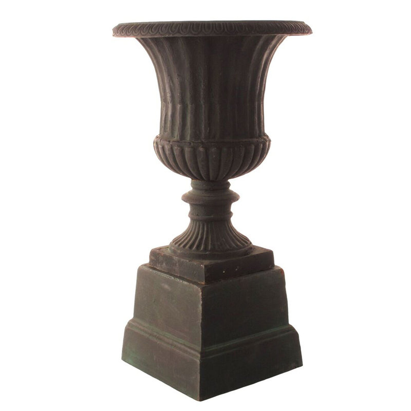 The Plant Shoppe Fluted Urn with Pedestal green, extra large container