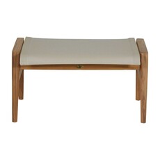 Summer Classics Seashore Ottoman in  Natural & White Sling