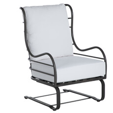 Summer Classics Carmel Spring Lounge - Slate Grey; French Stripe Forest