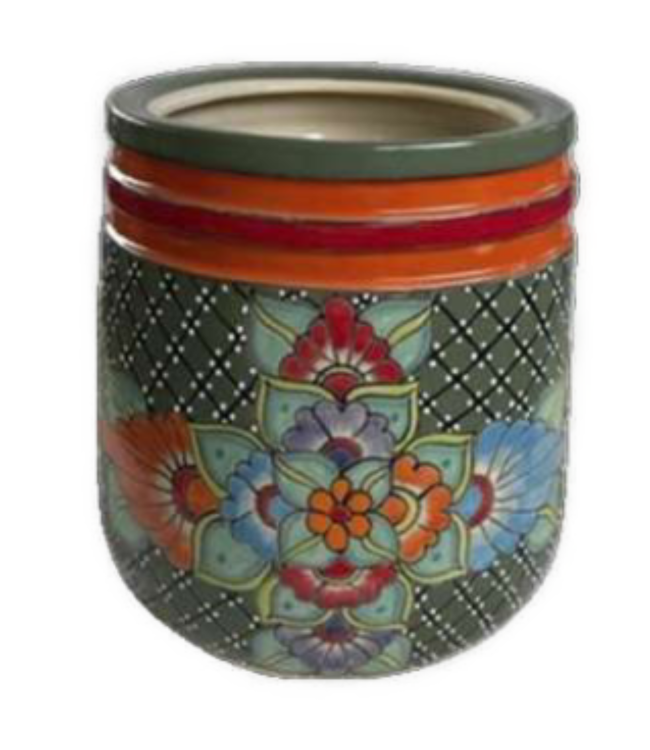 D'Barro Pottery Raindrop Planter, Large Green Florentine 17”W x19”Hx16”Dx13”