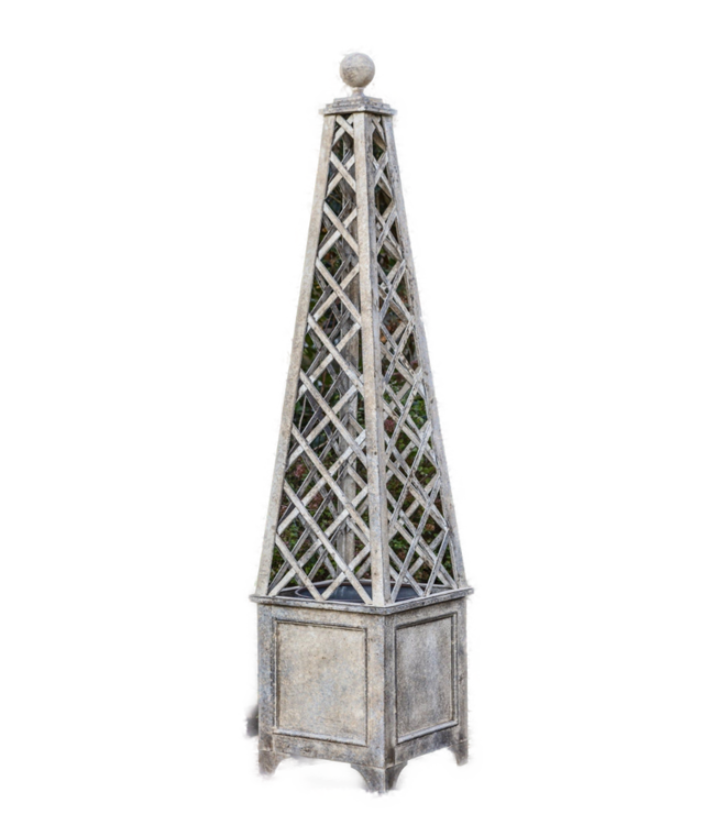 The Plant Shoppe Aged Metal Trellis Planter (18.03" x 18.03" x 79.53")