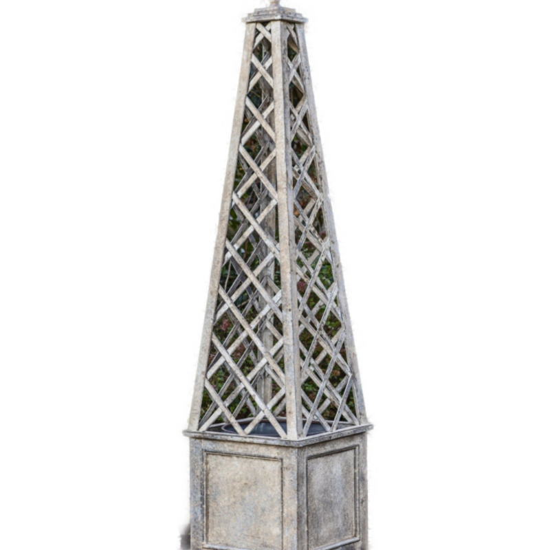 The Plant Shoppe Aged Metal Trellis Planter (18.03" x 18.03" x 79.53")