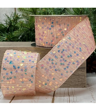 d.stevens Sequin Tinsel, Pink 2.5"x10yds