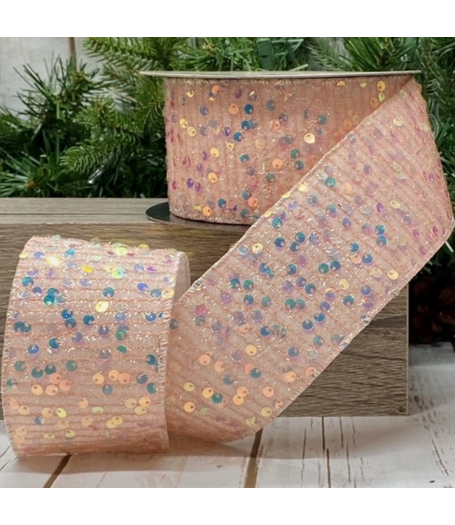 d.stevens Sequin Tinsel, Pink 2.5"x10yds