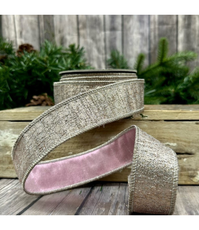 d.stevens Iced Metallic Aurora, Lotus Pink 1.5" x 10yds