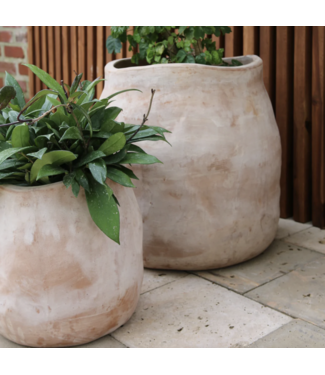 Sac Planter L ~ 19"H x 18.5" W Vietnamese Unglazed single