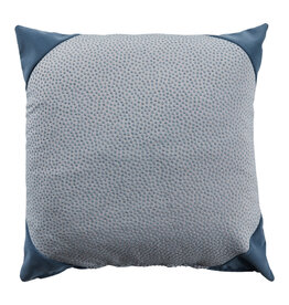Pillow - Dots Chambray 20x20 Pillow With Dots Chambray Backing and Chambray Velvet Corner Caps