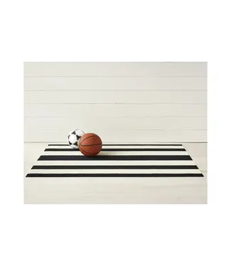 Chilewich Bold Stripe Shag Big Mat 36x60 BLACK/WHITE