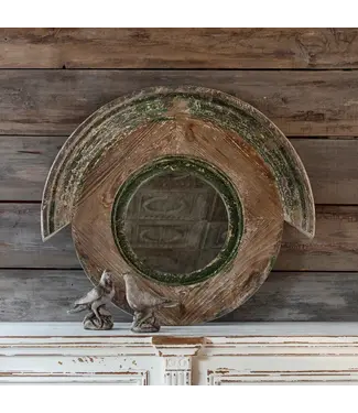 Round Aged Dormer Mirror