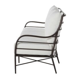 Summer Classics Carmel Aluminum Sofa - Slate Grey; French Stripe Forest