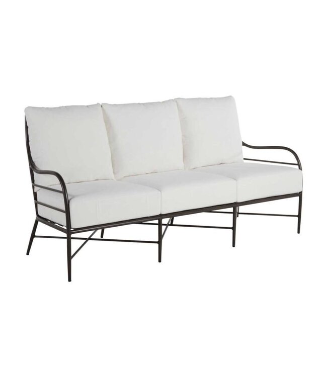 Summer Classics Carmel Aluminum Sofa - Slate Grey; French Stripe Forest
