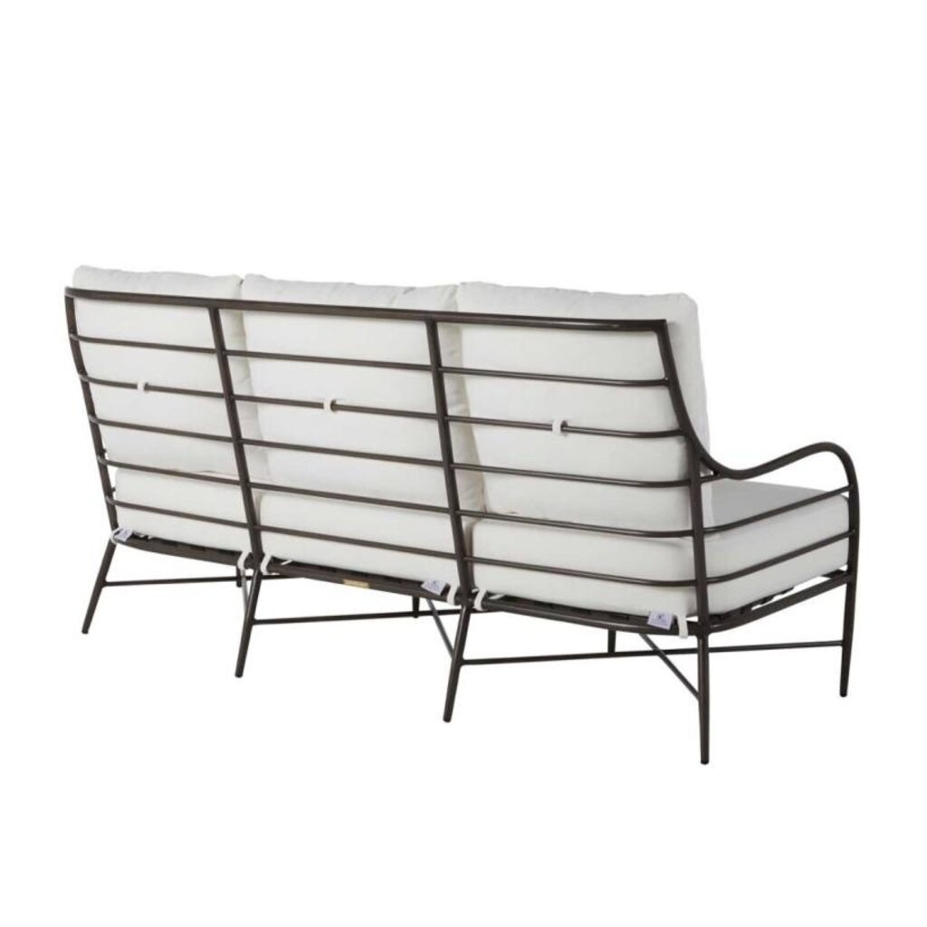 Summer Classics Carmel Aluminum Sofa - Slate Grey; French Stripe Forest