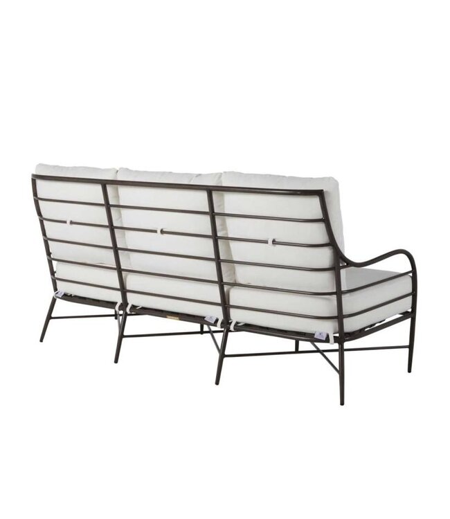 Summer Classics Carmel Aluminum Sofa - Slate Grey; French Stripe Forest