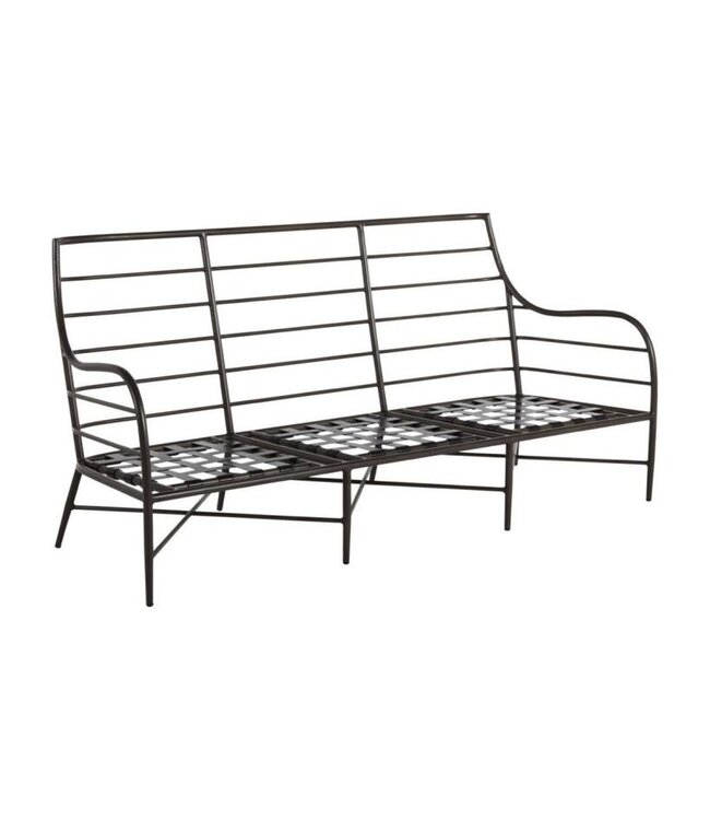 Summer Classics Carmel Aluminum Sofa - Slate Grey; French Stripe Forest
