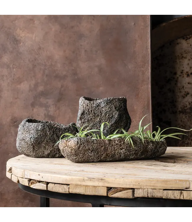 Cast Concrete Lava Stone Planter Tall