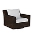 Summer Classics Rustic Woven Swivel Lounge (Frame in Black Walnut) cushion in linen dove