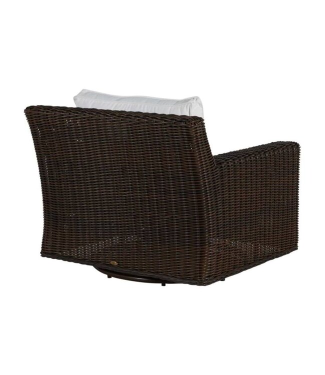 Summer Classics Rustic Woven Swivel Lounge (Frame in Black Walnut) cushion in linen dove