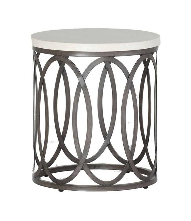 Summer Classics ELLA ALUMINUM END TABLE SLATE GREY / TRAV SUPERSTONE