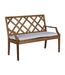 Summer Classics HALEY TEAK 48" BENCH with CABANA STRIPE FOREST cushion