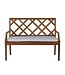 Summer Classics HALEY TEAK 48" BENCH with CABANA STRIPE FOREST cushion